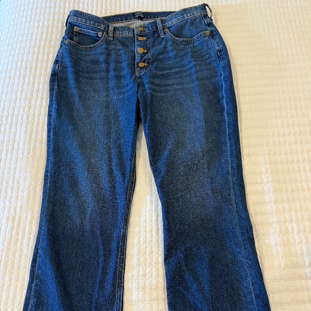 NWT J. Crew Mid Rise Flare Crop Jeans - Size 30